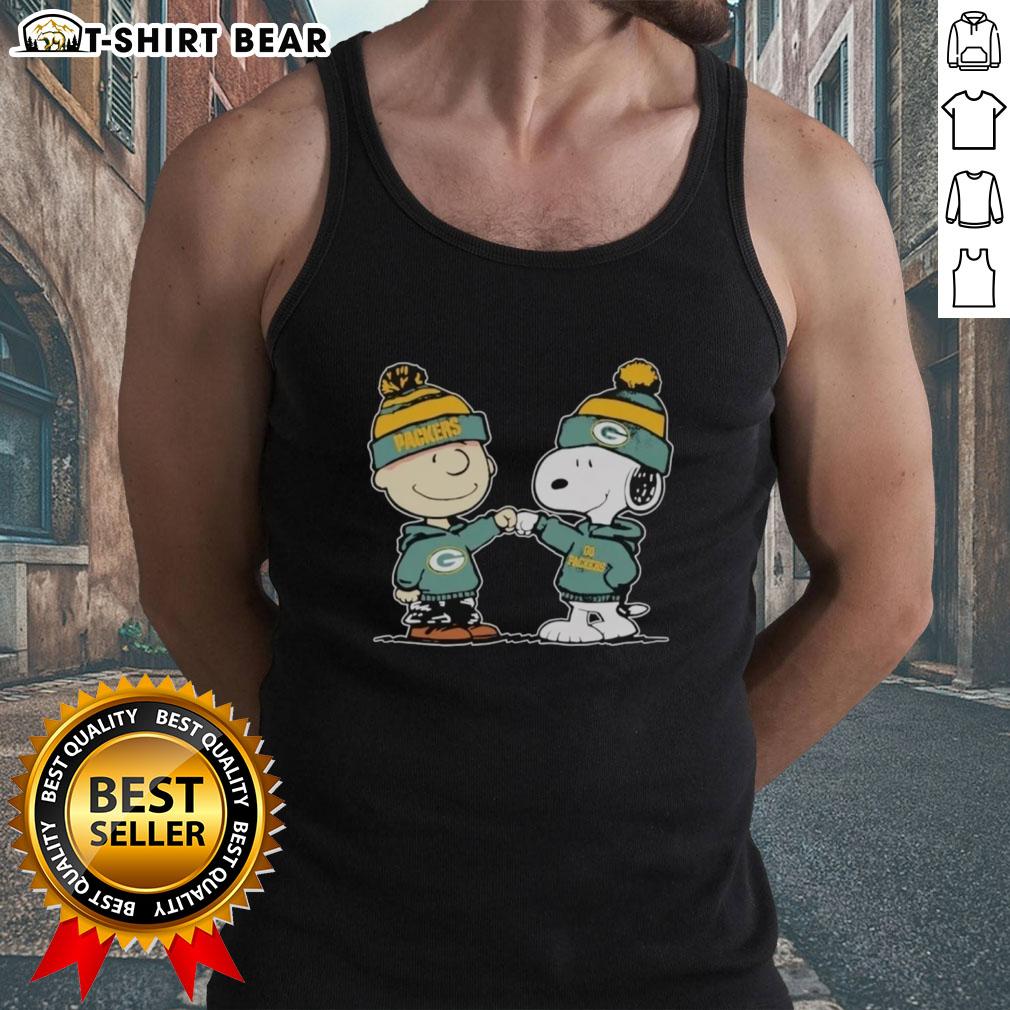 Official Green Bay Packers Snoopy and Charlie Brown Best Friends tank top featuring vibrant team colors and playful design.