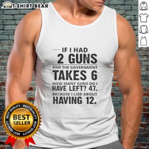 Alt Text: Official 'If I Had 12 Guns and the Government Takes 6' tank top, featuring bold text design and graphic elements.