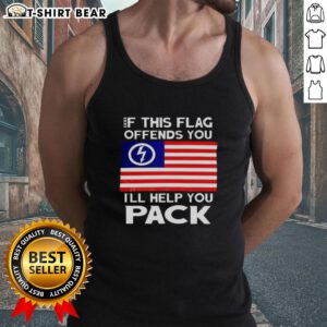 Official 'If This Flag Offends You, I'll Help You Pack' tank top for music lovers featuring a bold graphic design.