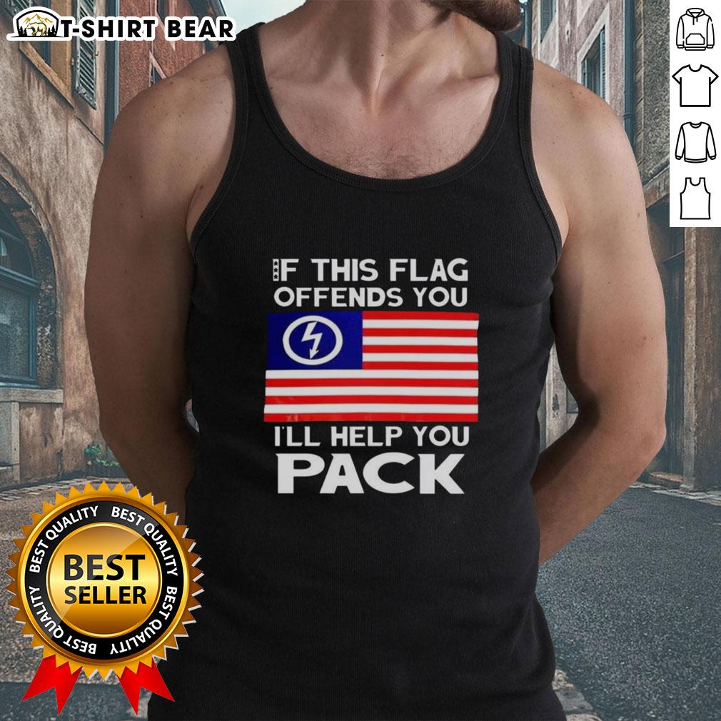 Official 'If This Flag Offends You, I'll Help You Pack' tank top for music lovers featuring a bold graphic design.