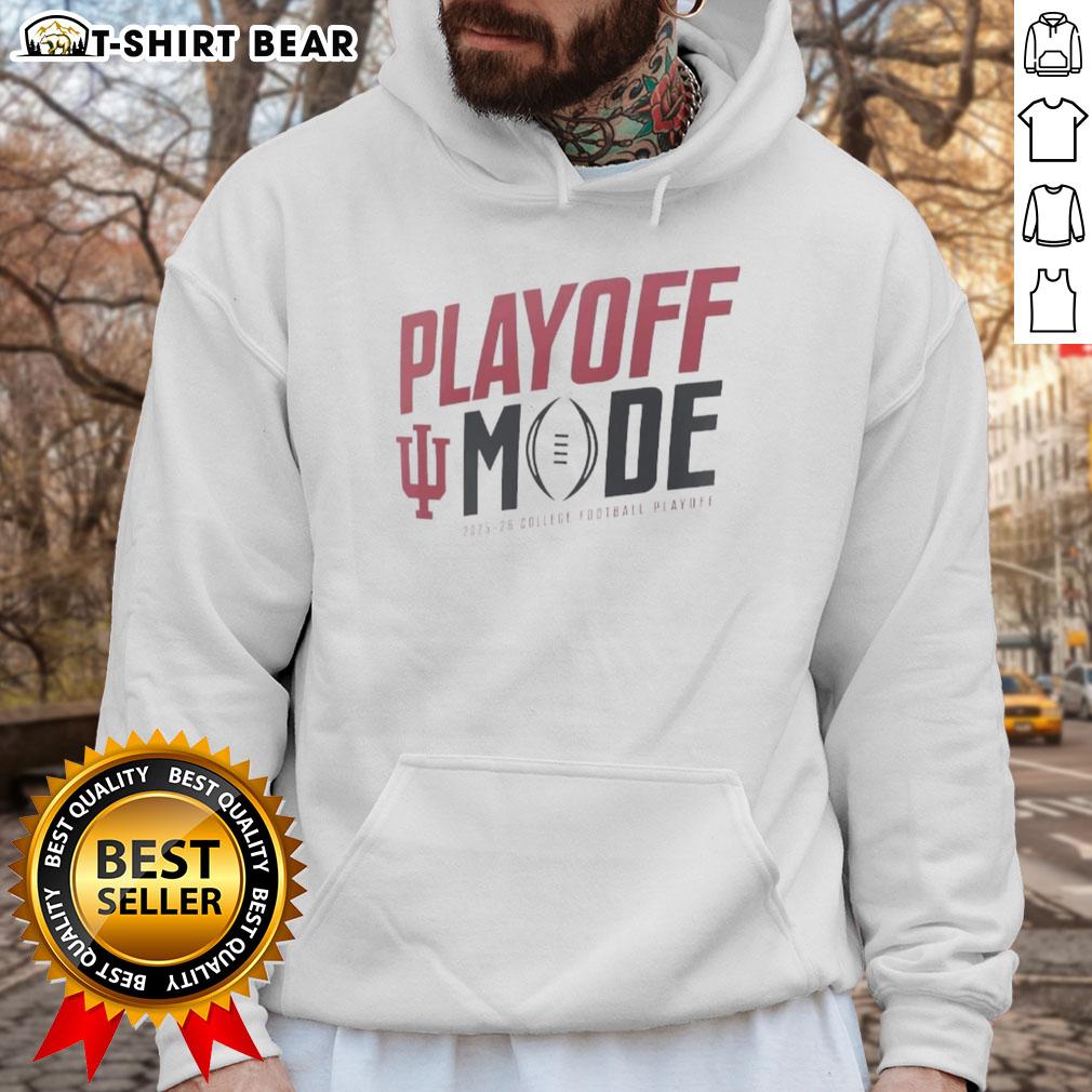 Official Indiana Hoosiers Playoff Mode hoodie for College Football Playoff 2025-2026, featuring team colors and logo.