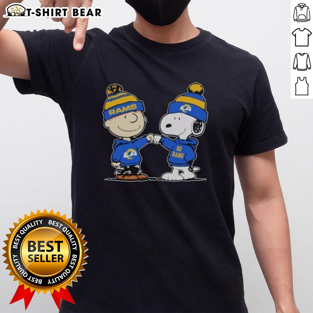 Alt Text: Official Los Angeles Rams Snoopy and Charlie Brown Best Friends T-Shirt featuring playful graphics and vibrant colors.