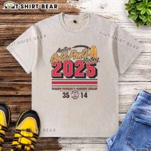 Alt Text: Official Ohio State Buckeyes 2025 Another Gold Pants Washed T-Shirt featuring a classic design and vibrant team colors.