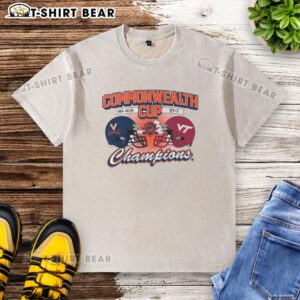 Alt Text: 2025 Official Virginia Cavaliers Commonwealth Cup Winner washed t-shirt featuring team logo and vibrant colors.