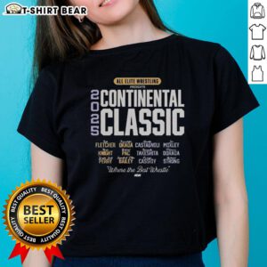 Alt Text: AEW Continental Classic 2025 Ladies Tee showcasing Original All Elite Wrestling design for fans and wrestlers alike.