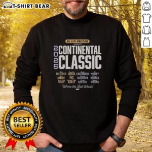 Original All Elite Wrestling AEW Continental Classic 2025 sweatshirt featuring bold graphics and vibrant colors.