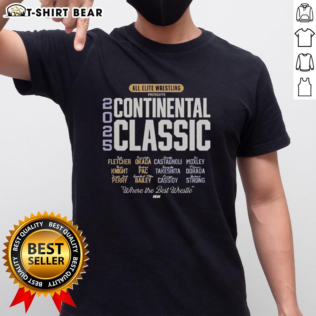 Original All Elite Wrestling AEW Continental Classic 2025 T-shirt featuring 'Where The Best Wrestle' design.