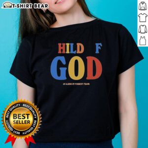 Original Child of God album cover by Forrest Frank on a ladies tee, showcasing vibrant design and artistic graphics.