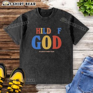 Original Child of God album by Forrest Frank on a washed T-shirt design, showcasing vibrant colors and artistic elements.