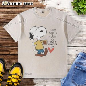 Original I Just Want To Say I Hope You Have A Wonderful Day washed t-shirt in light blue, perfect for casual wear.