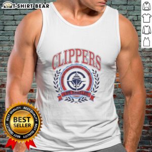 Original Los Angeles Clippers NBA crest tank top featuring vibrant team colors and logo for basketball fans.