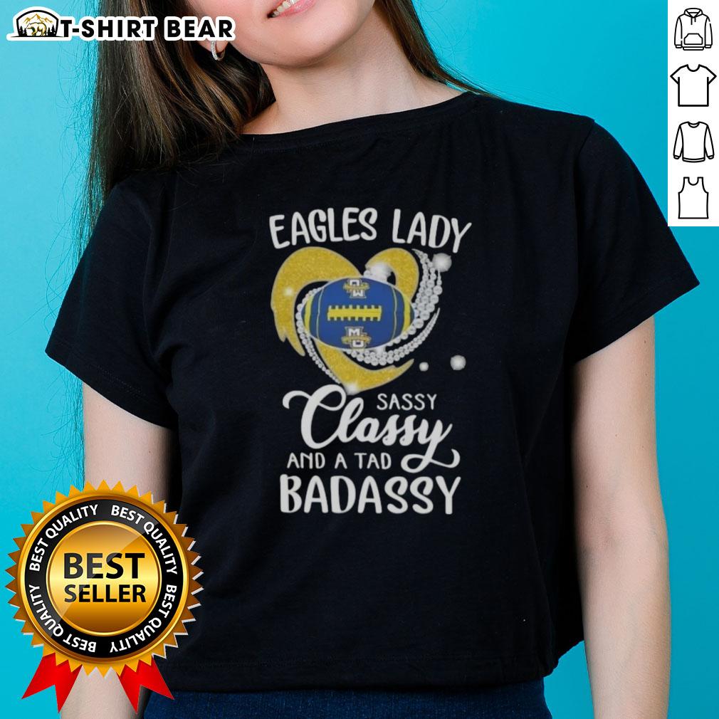 Original Marquette Golden Eagles Lady Sassy Classy Tee featuring a diamond heart design for stylish fans.