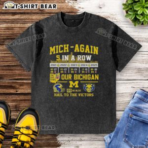 Original Michigan 5 in a Row t-shirt featuring 'Go Blue' and 'Hail to the Victors' design for Ohio State fans.