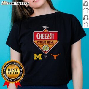 Original Official Michigan Wolverines vs Texas Longhorns 2025 Cheez-It Citrus Bowl Ladies Tee, stylish and comfortable.