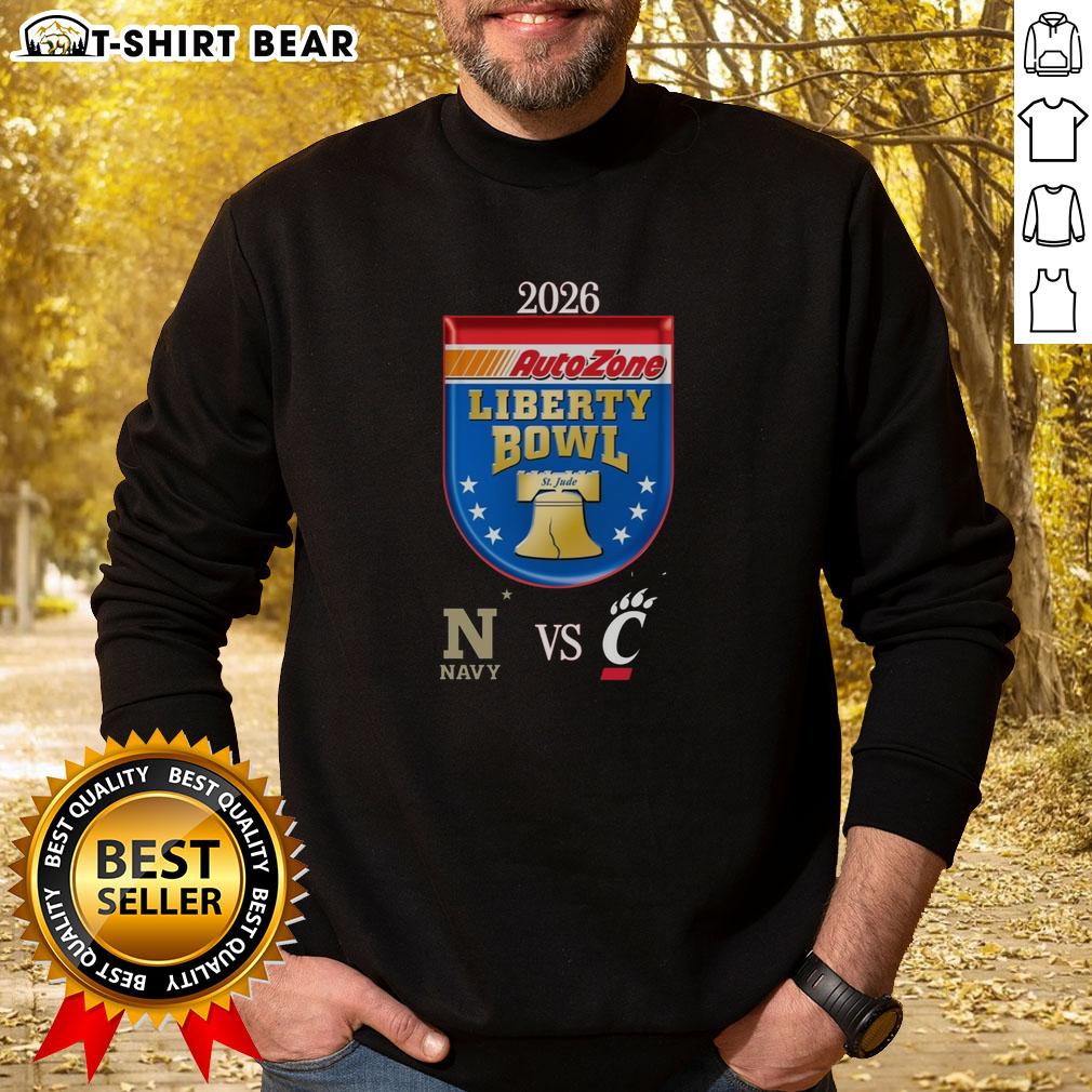 Original Official Navy Midshipmen vs Cincinnati Bearcats 2026 AutoZone Liberty Bowl Matchup Sweatshirt design