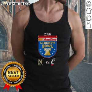 Original Official Navy Midshipmen vs Cincinnati Bearcats 2026 Autozone Liberty Bowl Matchup tank top design.