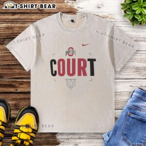Original Ohio State Our Court Washed T-Shirt featuring a vintage design and comfortable fit for fans and alumni.