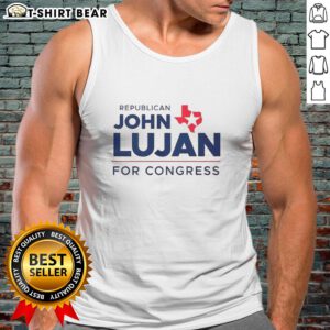 Original Republican John Lujan for Congress 2026 tank top featuring bold graphics and patriotic colors.