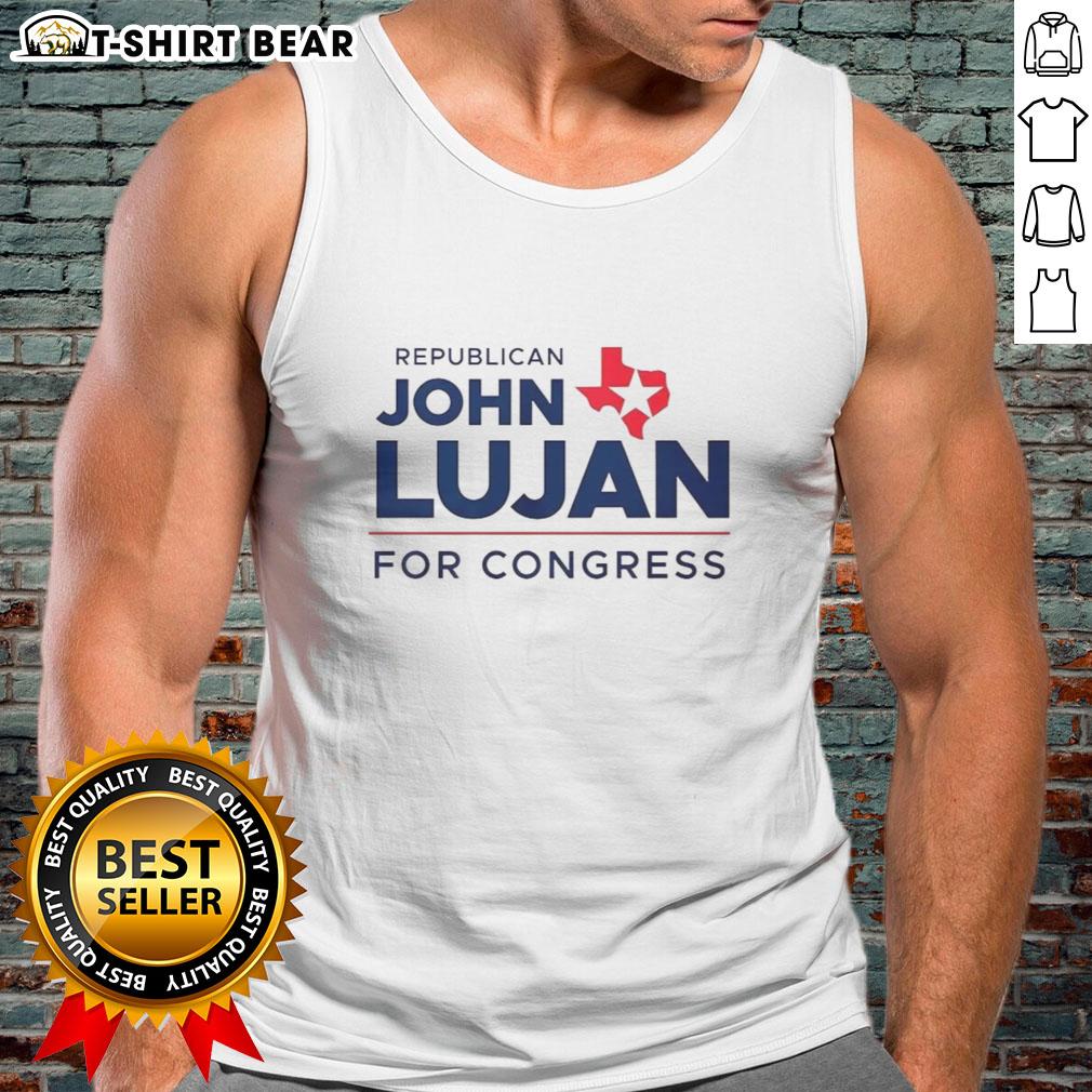 Original Republican John Lujan for Congress 2026 tank top featuring bold graphics and patriotic colors.