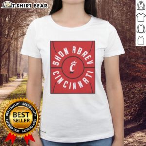 Original Shon Abaev Full Court Cincinnati Bearcats Basketball Ladies Tee in vibrant colors, perfect for fans and sports lovers.