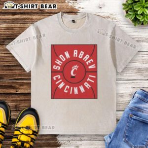 Original Shon Abaev Full Court Cincinnati Bearcats Basketball Washed T-Shirt in vibrant colors, perfect for fans and casual wear.