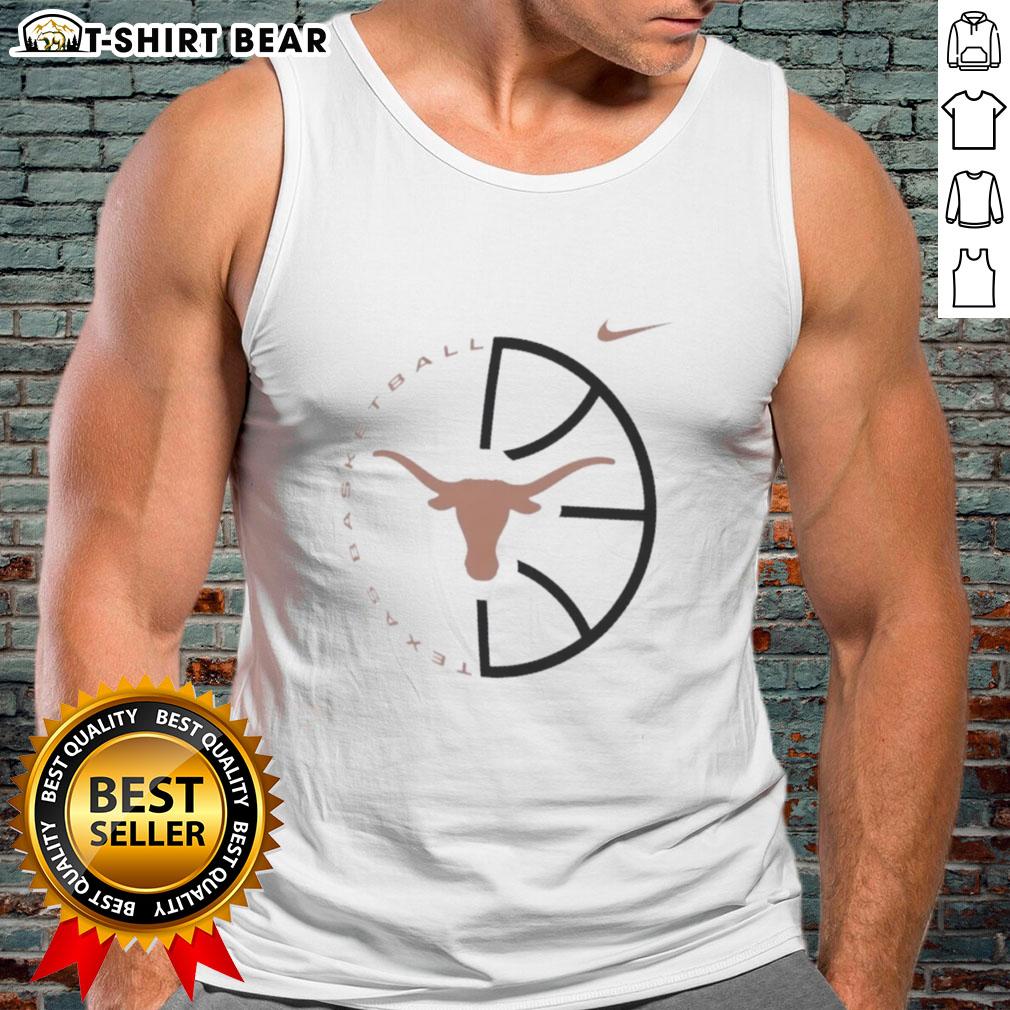 Alt Text: Original Texas Longhorns Nike Legend Basketball Icon Performance Tank Top in vibrant orange and white design.