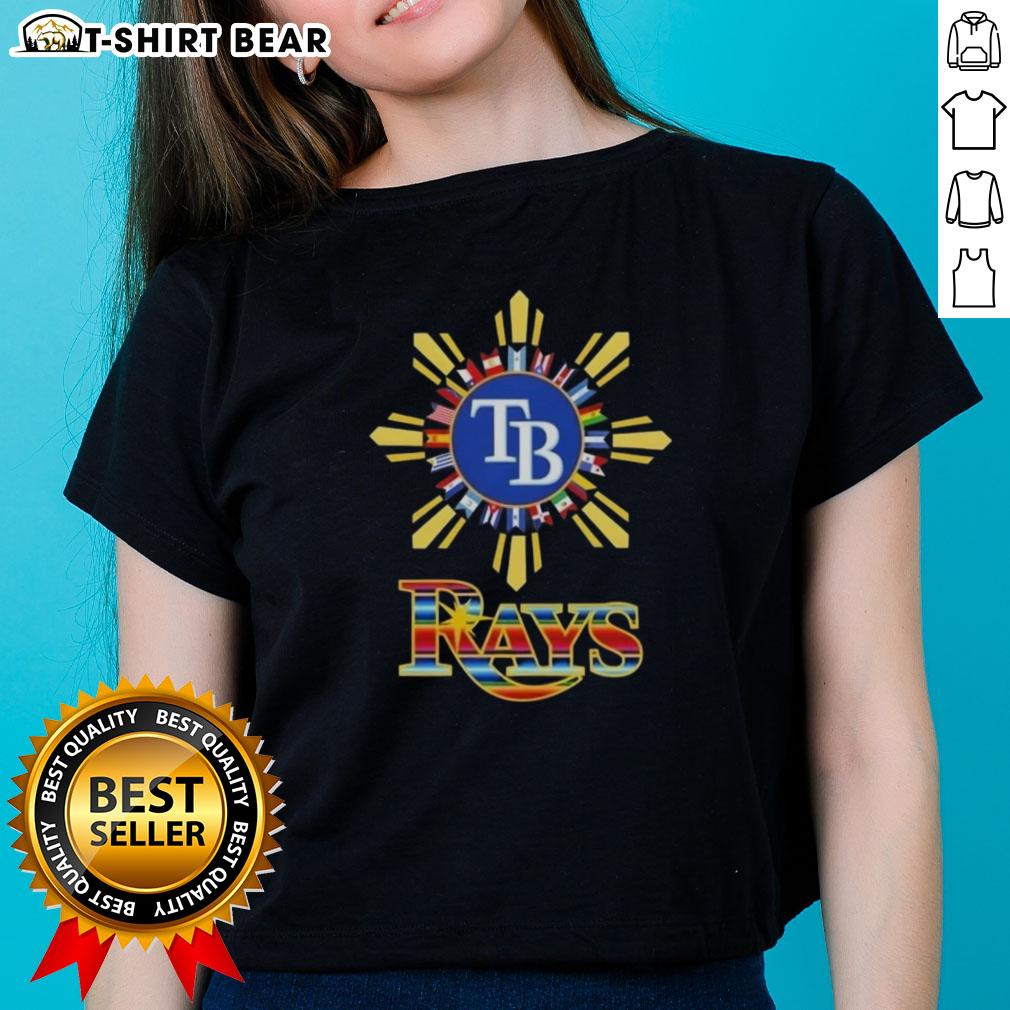 Premium 2025 Tampa Bay Rays baseball tee for Hispanic ladies, featuring vibrant team colors and stylish design.