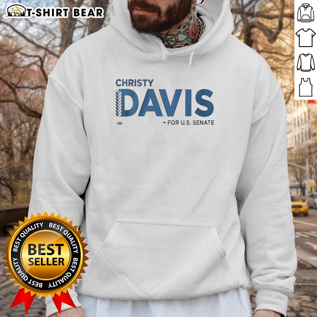 Alt Text: Premium Christy Davis For Us Senate logo hoodie featuring a stylish design and vibrant colors for supporters.