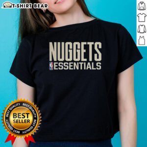 Premium Denver Nuggets Essentials NBA Logo Ladies Tee featuring vibrant team colors and a stylish design for fans.