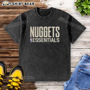 Premium Denver Nuggets Essentials NBA logo washed t-shirt in vibrant colors, perfect for basketball fans.
