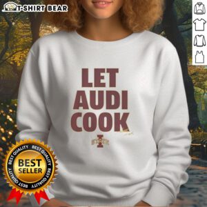 Premium Iowa State Cyclones Let Audi Cook Sweatshirt in vibrant red, showcasing team pride and comfort for fans.