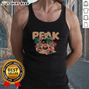 Premium Peak Happy Campers Tank Top featuring a stylish design, perfect for outdoor adventures and summer fun.