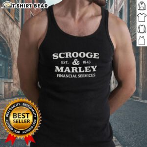 Premium Scrooge and Marley Christmas tank top established 1843, featuring festive design perfect for holiday celebrations.