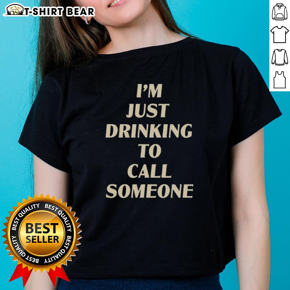 Pretty Drinking to Call Someone Ladies Tee featuring a stylish design perfect for casual outings and gatherings.