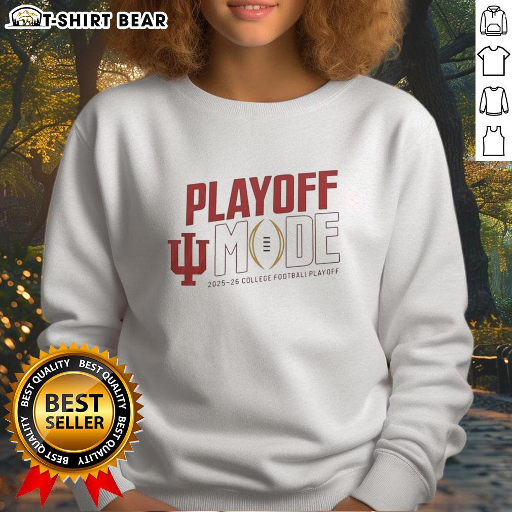 Pretty Indiana Hoosiers CFP 2025-2026 playoff mode logo sweatshirt featuring vibrant team colors and stylish design.