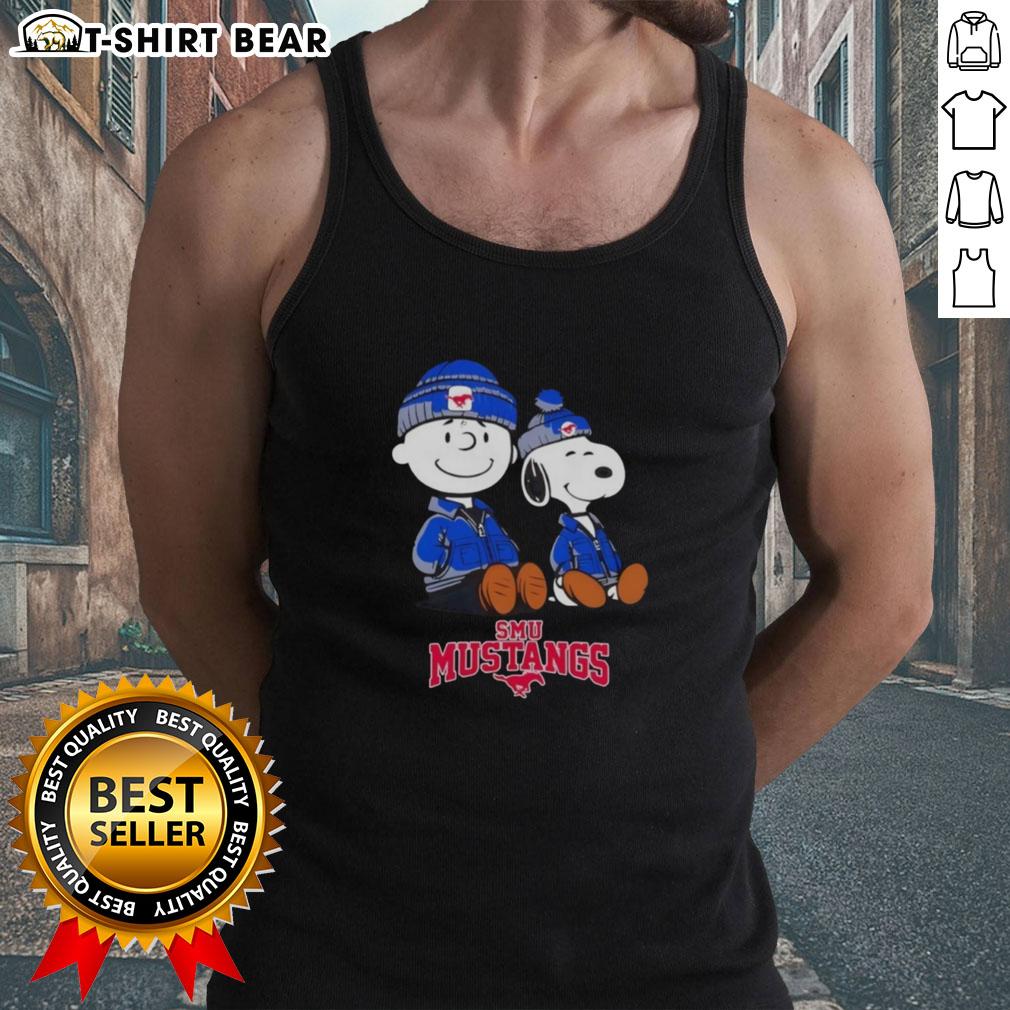 Pretty Smu Mustangs X Snoopy and Charlie Brown tank top featuring vibrant graphics and a stylish design for fans.