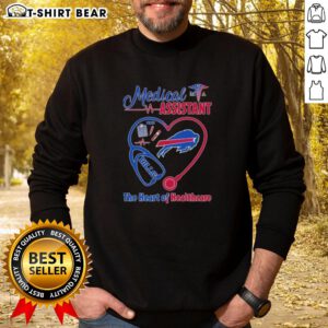 Stylish sweatshirt featuring a stethoscope heart design, perfect for Buffalo Bills nurses and medical assistants.