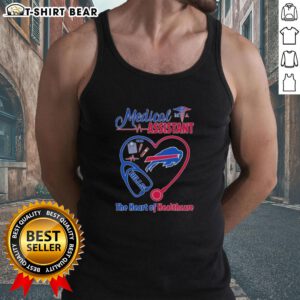 Pretty stethoscope heart design on a tank top for nurses, celebrating Buffalo Bills and the heart of healthcare.