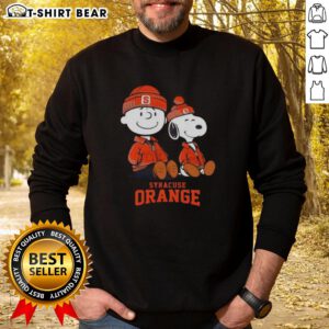 Alt Text: Stylish Syracuse Orange sweatshirt featuring Snoopy and Charlie Brown, perfect for fans and cozy casual wear.