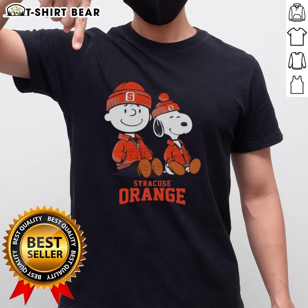 Pretty Syracuse Orange X Snoopy and Charlie Brown T-shirt featuring vibrant graphics of beloved characters for fans.