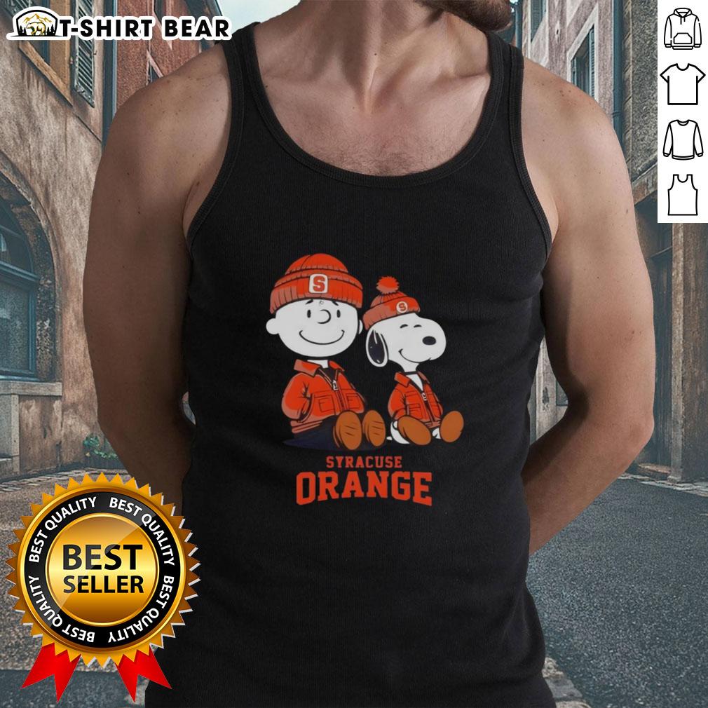 Pretty Syracuse Orange X Snoopy and Charlie Brown tank top featuring vibrant graphics and a trendy design.