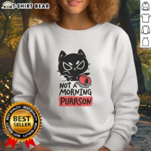 Cozy 'Top Cat Not a Morning Purrson' sweatshirt featuring a playful cat design, perfect for cat lovers and comfy days.