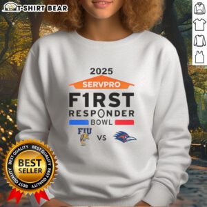 Alt Text: Top Florida International vs UTSA Roadrunners 2025 Servpro First Responder Bowl sweatshirt showcasing team colors.