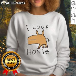 Cozy Top I Love Horse Meme Sweatshirt featuring a playful horse graphic, perfect for equestrian enthusiasts.