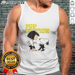 Stylish Top Lucy and Snoopy Pulp Fiction Tank Top featuring iconic characters in a trendy design for fans.