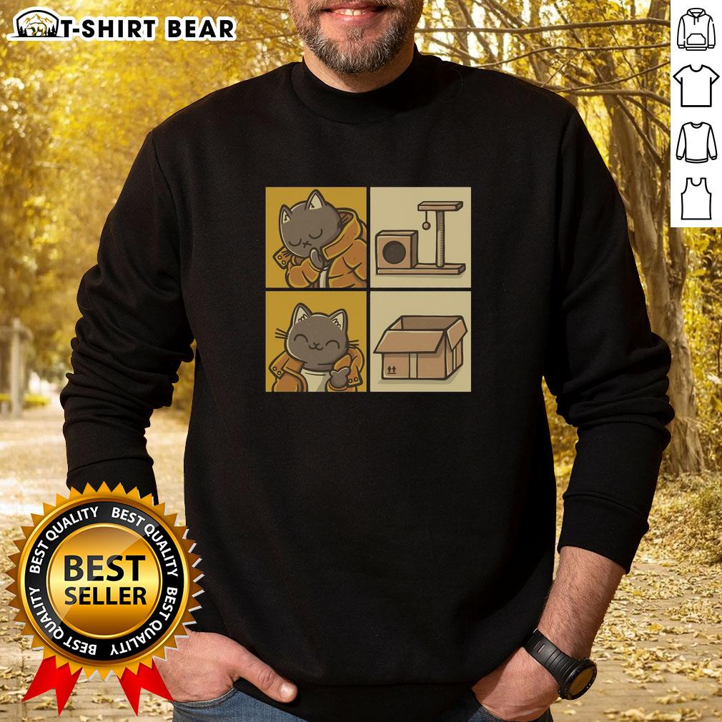 Trendy Top Meme Cat Sweatshirt featuring a playful cat graphic, perfect for casual wear and meme lovers.
