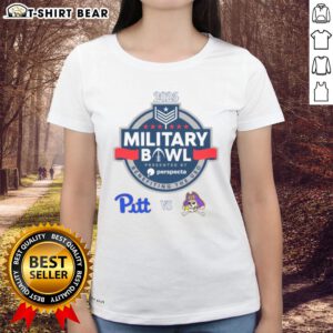 2025 Military Bowl Ladies Tee featuring Pittsburgh Panthers vs. East Carolina Pirates design, perfect for game day.