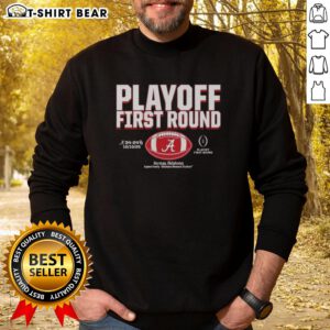 Top Playoff First Round Alabama Crimson Tide 2025 CFP Winner Sweatshirt showcasing team spirit and championship pride.