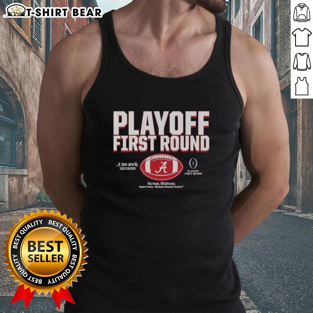 Alabama Crimson Tide 2025 CFP Winner tank top, showcasing team pride for top playoff first-round fans.