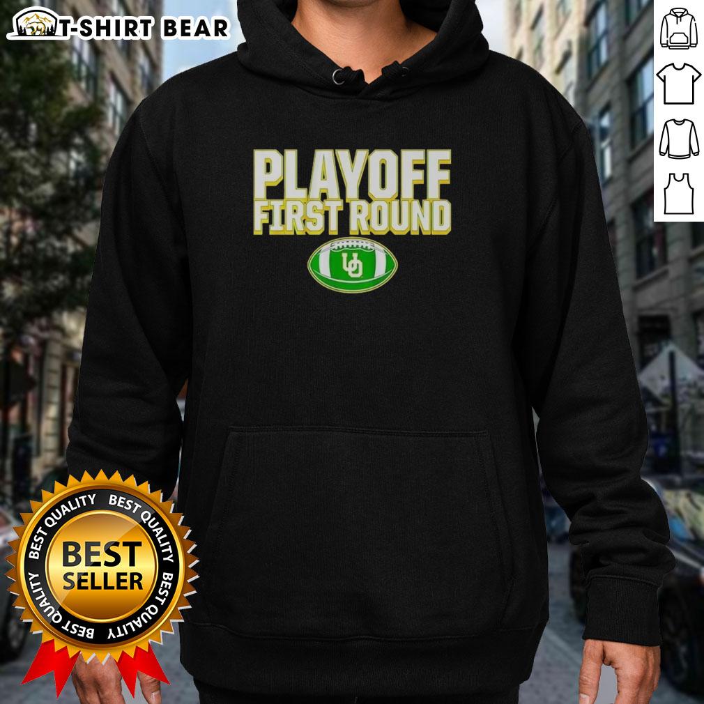 Top Playoff First Round Oregon Ducks 2025 CFP Winner Hoodie featuring team colors and logo, perfect for fans.